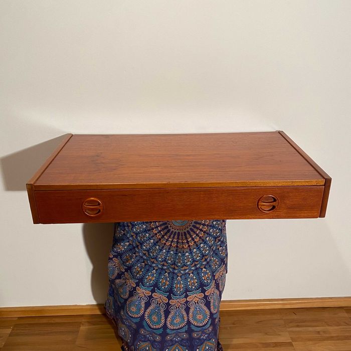 Połka z szufladą teak vintage Skandynawia lata 70