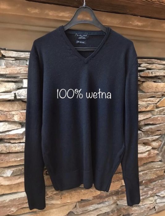 Sweter męski Zara 100 % wełniany M