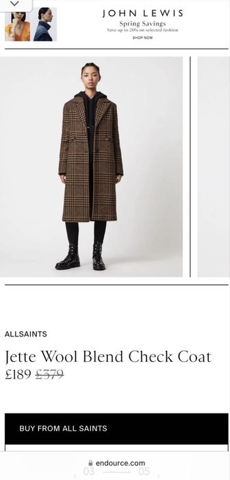 Пальто Allsaints шерстяне