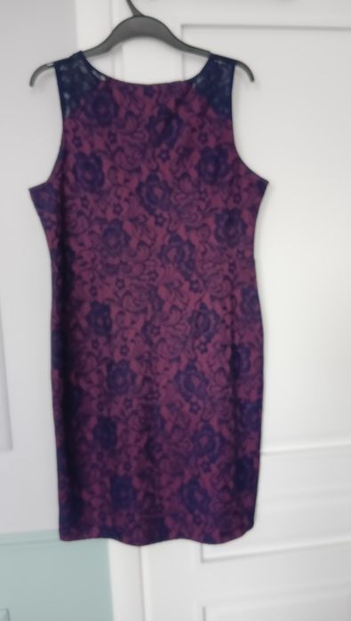 Elegancka sukienka róż z granatem 44-48