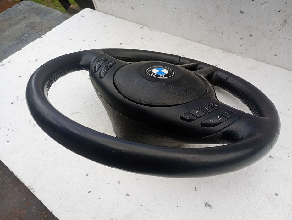 Kierownica trójramienna multifunkcja M Pakiet M3 M5 BMW E38 E39 E46 Z3 X3 X5 ORI SKÓRA