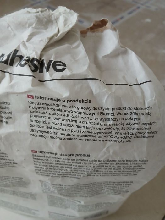 Skamol tynk do kominów i klej