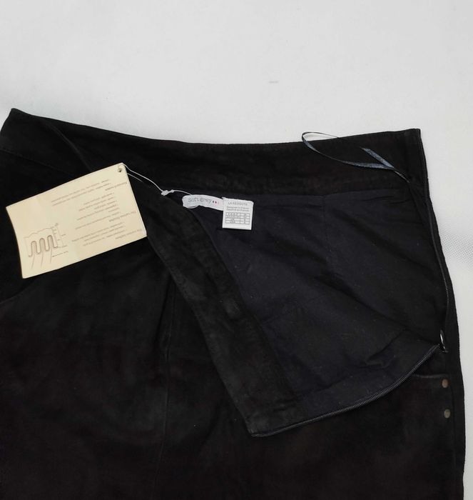 Spódnica zamszowa skórzana 100%skóra czarna LA REDOUTE 34 XS SÓ0007