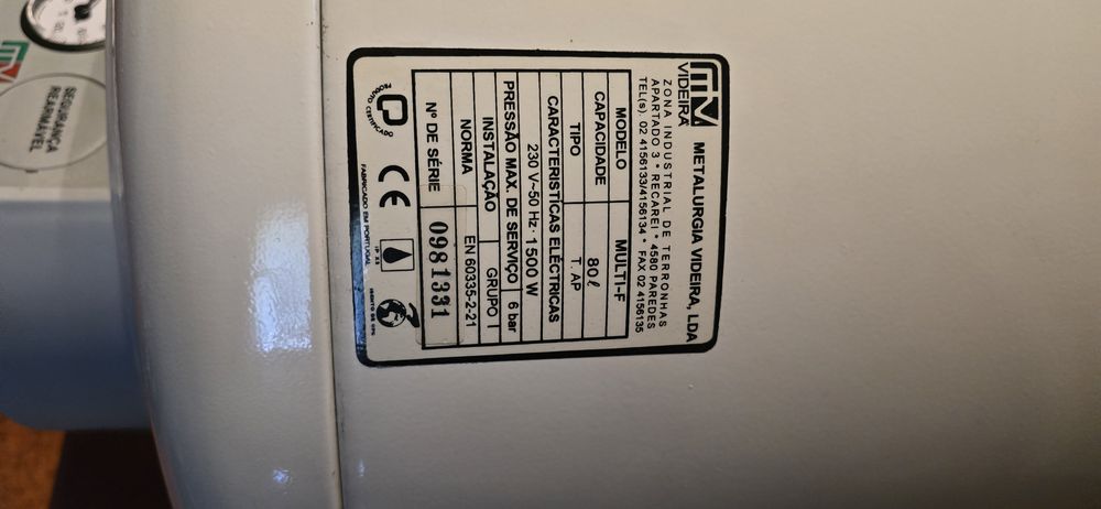 Termoacumulador videira 80l
