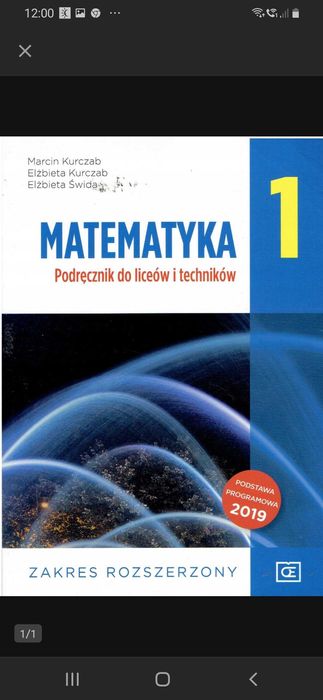 Matematyka rozszerzona 1 liceum technikum Pazdro podręcznik Kurczab