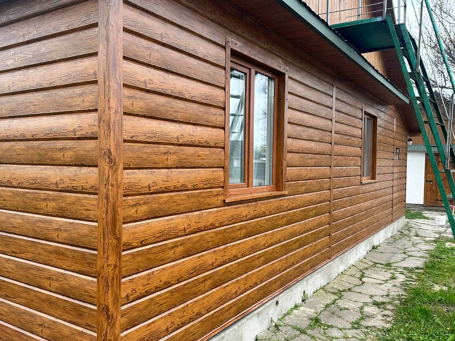 Металочерепиця та металопрофіль металевий сайдинг блок хаус євробрус