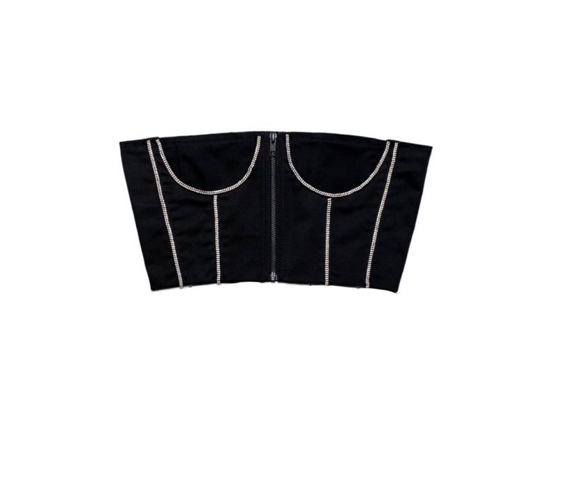 Корсет со стразами подгрудный corsis черный
