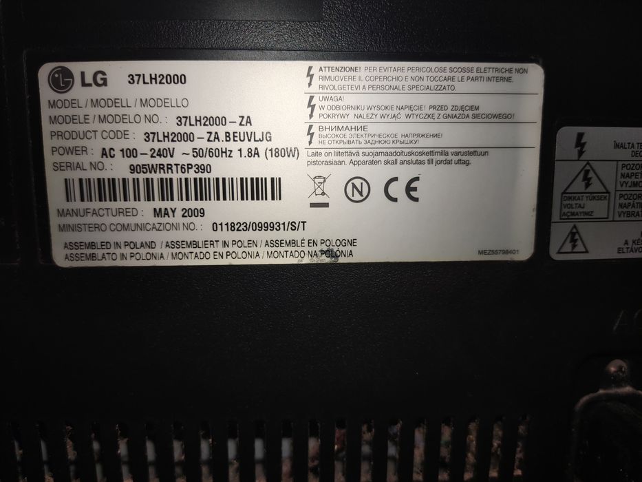 TV LCD de marca LG 37 "