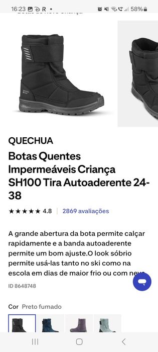 Botas neve criança - Tamanho 27