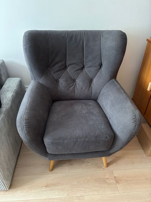 Fotel uszak szary