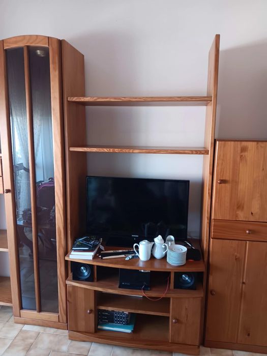 Moveis de sala em Madeira (Impecaveis) + Tv Incluida