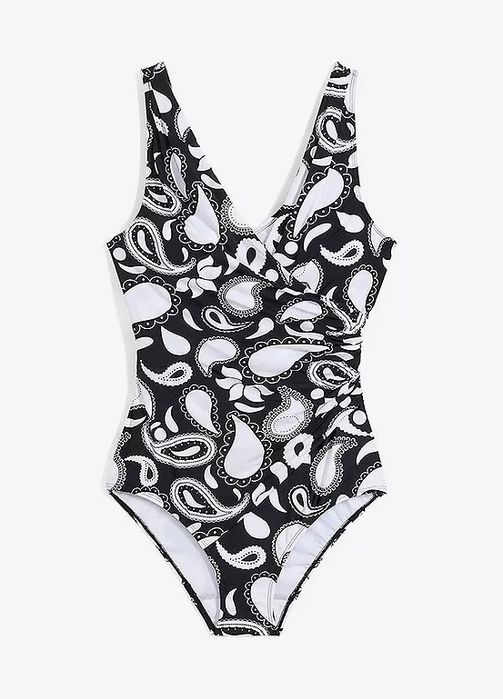 B.P.C kostium kąpielowy czarny z białym wzorem paislej ^40