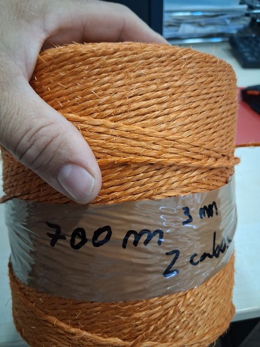 Fio de sisal de cor laranja 3mm espessura