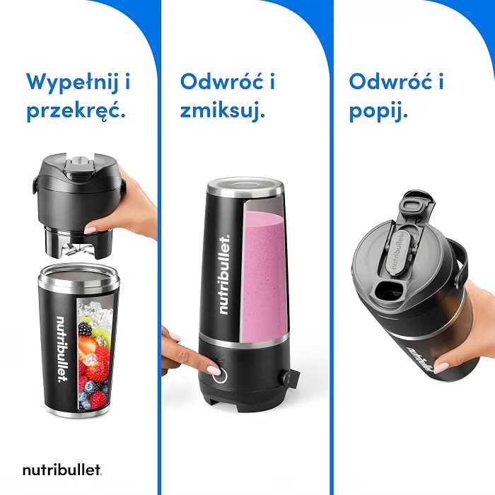 Blender Przenośny Nutribullet Flip NBP016W – Kubek Termiczny 2w1!