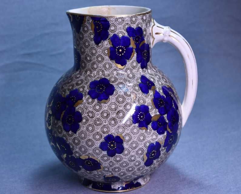 Stary wiktoriański dzbanek Złocony-Kobalt  Minton 1847 rok Anglia