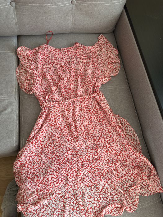 Червоне шифонове жіноче плаття, розмір 14