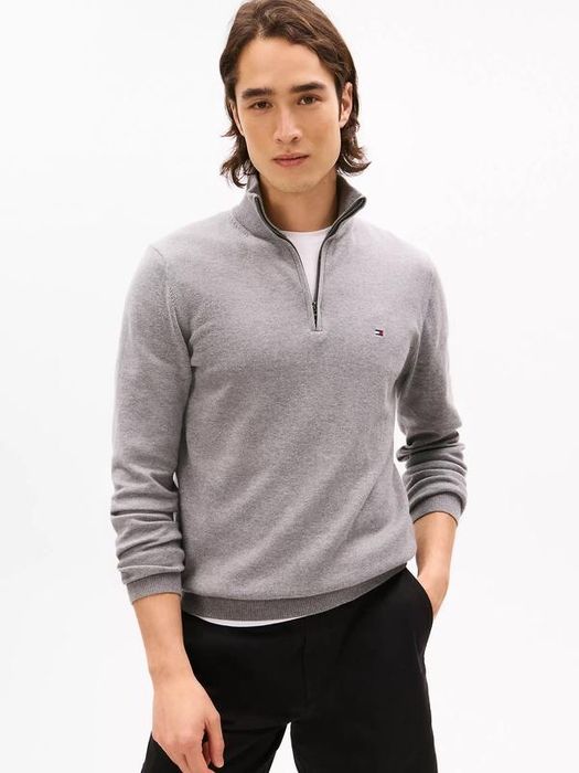 Оригінальний чоловічий светр з коміром tommy hilfiger, 1/4 зіп кофта