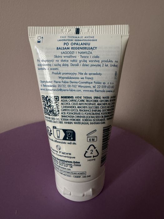 Avene Eau Thermale Apres-Soleil, regenerujący balsam po opalaniu, 50 ml