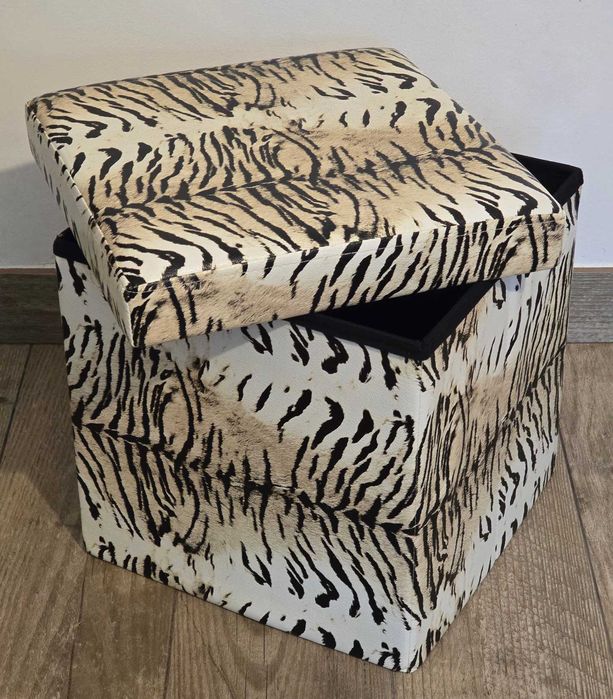 Caixas de arrumação almofadadas pele padrão