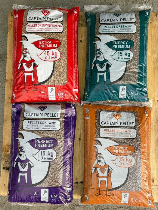 Pellet drzewny CAPTAIN PELLET certyfikat ENplus A1