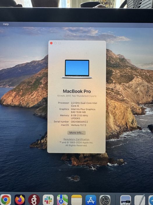 MacBook Pro 13” 2017 (256 GB / 8 GB RAM)