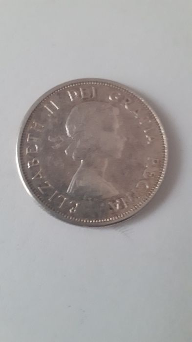 Moeda em prata de 50 cents canada 1964