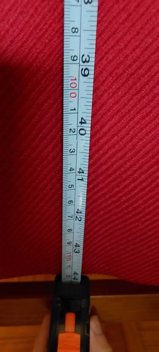 Casaco comprido de lâ vermelho