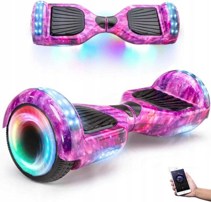 Deskorolka elektryczna hoverboard 6,5' cala deska bluetooth głośniki pink