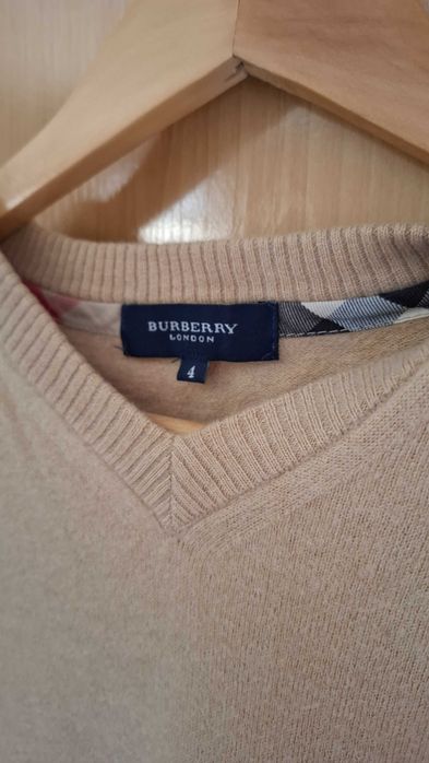 Camisola malha gola em V, Burberry
