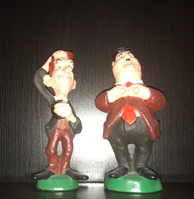 Bonecos em louça Laurel & Hardy