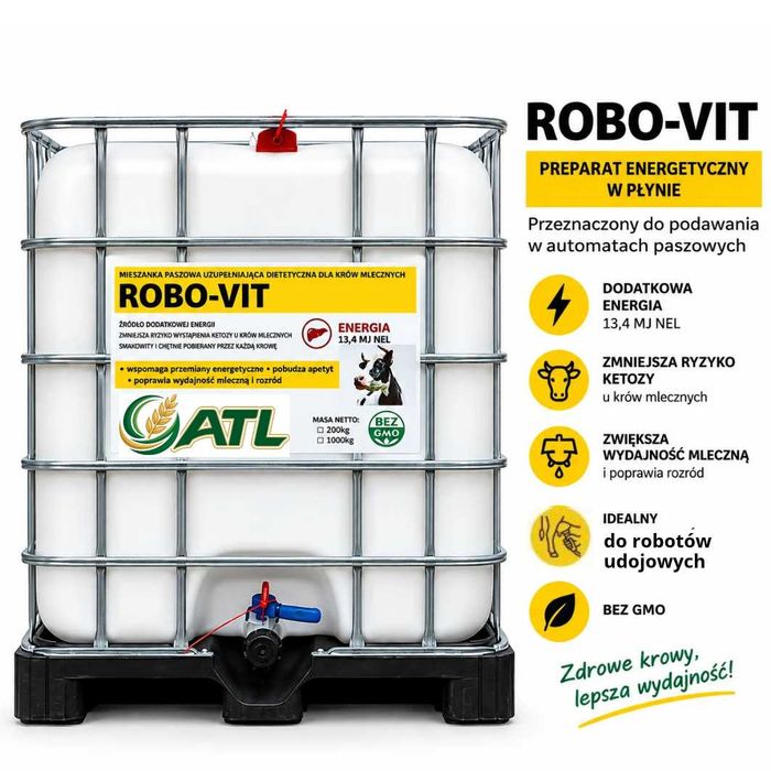 Robo-vit - gliceryna energia do podawania w robotach udojowych, 1000kg