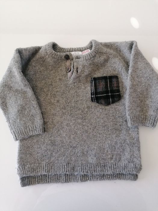Sweter sweterek szary Zara dla chłopca 18-24m 92