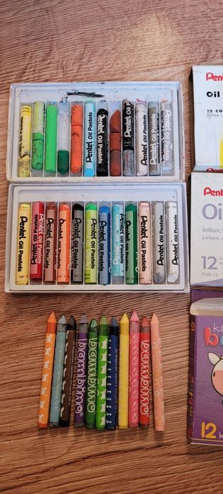 Pentel pastele olejne oraz kredki Bambino