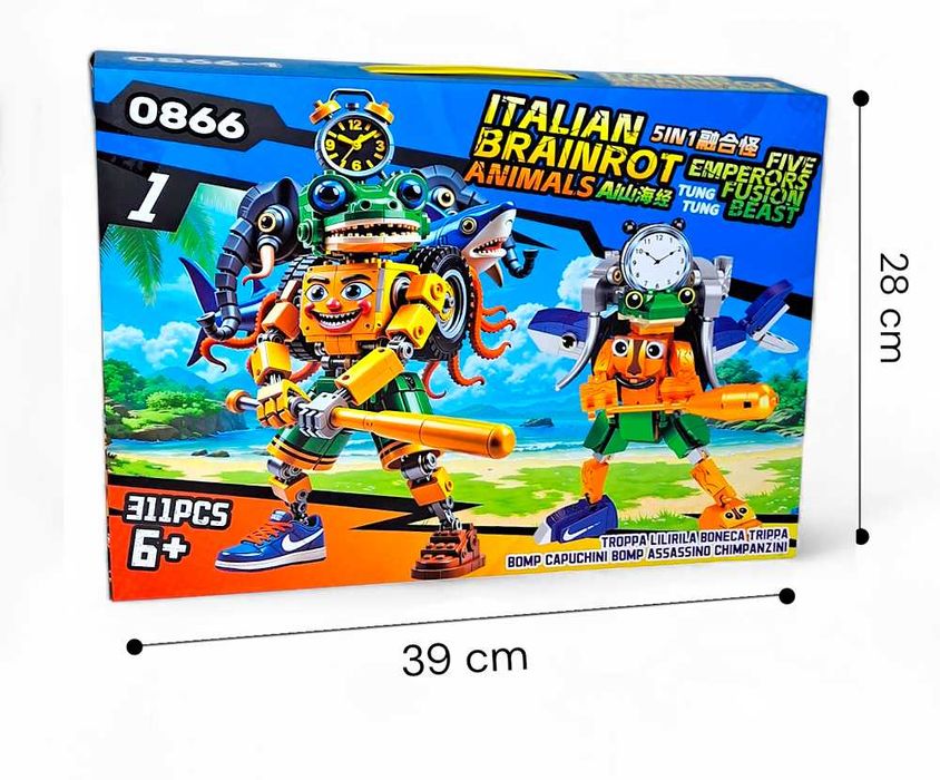 Лего Брейнрот Мега-герой 5в1. 311 деталей. 4 вида. Lego Brainrot