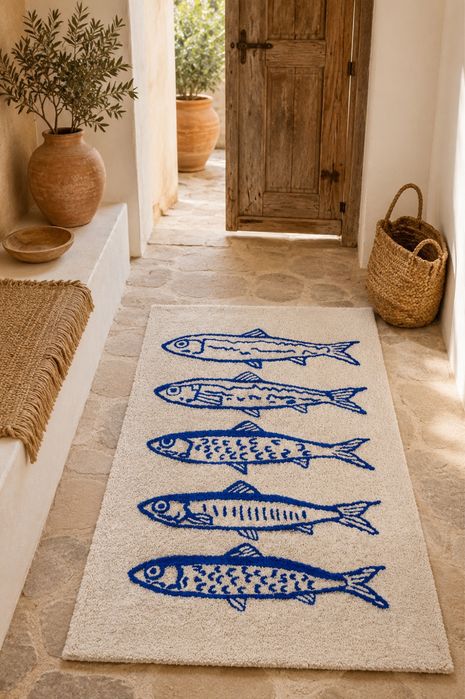 Tapete peixes azuis
