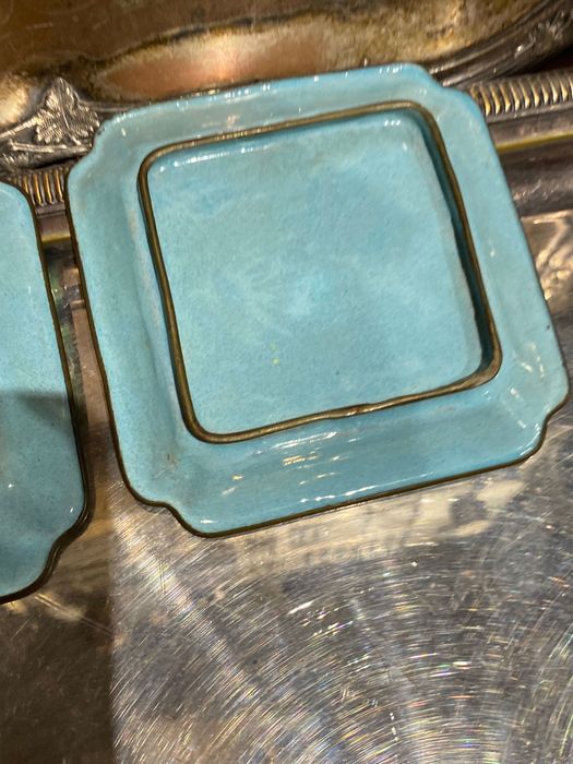 Aneleira Bandeja Esmalte Cantão China séc XIX 10,7 cm