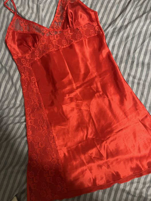 Пеньюар червоний шовковий