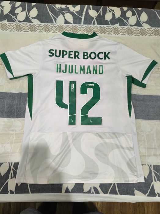Camisola Oficial Sporting CP 25/26 Alternativa Branca – Hjulmand – Tam. L (Nova)