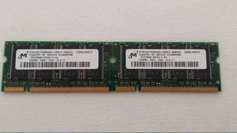 2 Memórias de 256 MB DDR 333