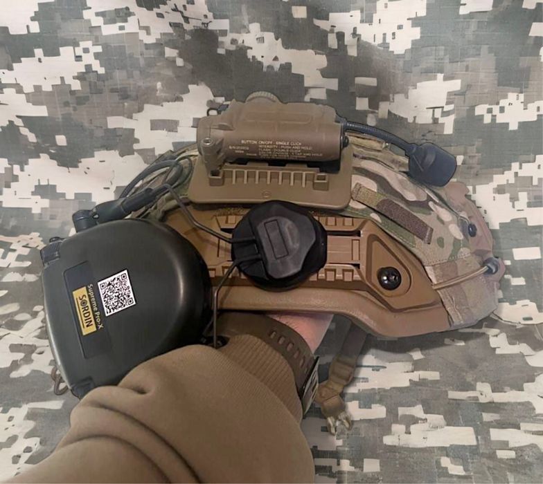 Військові навушники Sordin® + наліпки MultiCam® + кріплення на шолом‼️