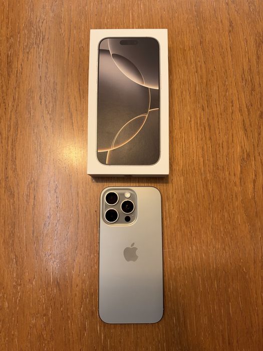 iPhone 16 Pro Natural Titanium, 256GB + kabel USB C wraz z oryginalnym opakowaniem