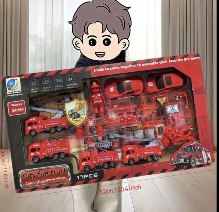 Набір великих пожежних машин