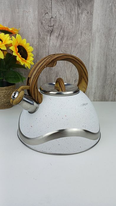 Czajnik Elitehoff E5166 3L biały marmurek na gaz i indukcję