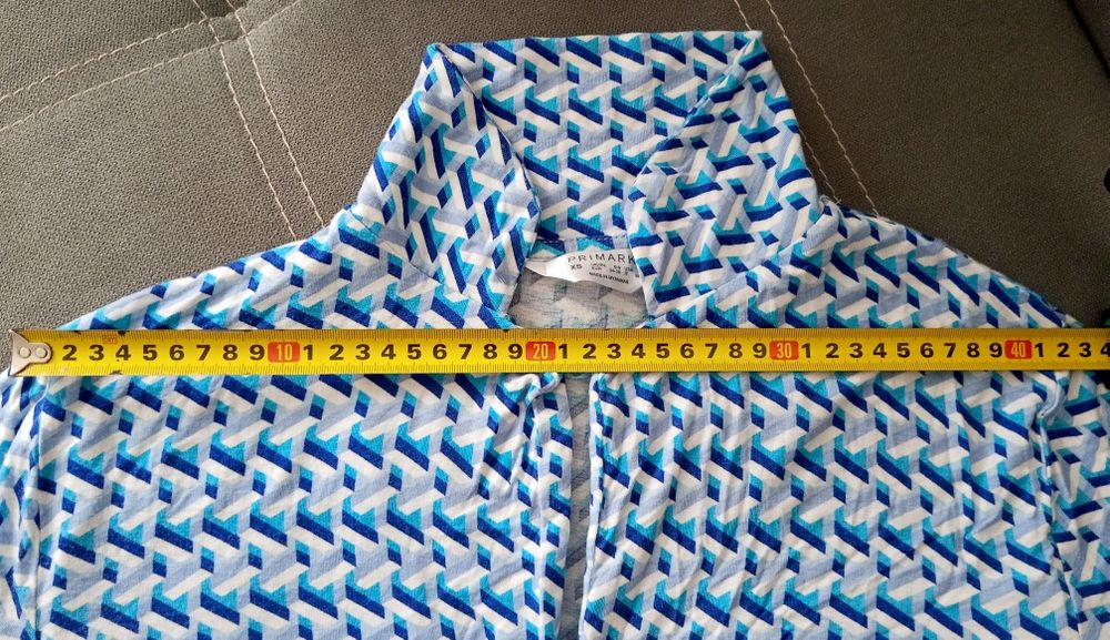 Błękitna wzorzysta stylowa koszula damska Primark XS