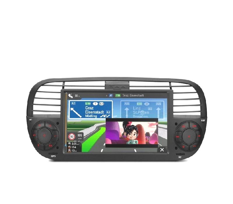 AUTO RÁDIO GPS ANDROID 12 PARA FIAT 500 07-15