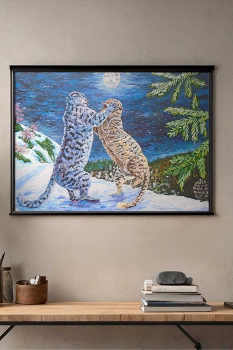 Картина маслом «Тигрики» — оригінальний живопис на полотні (60×80)