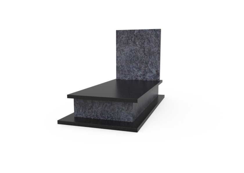 Nagrobek Granitowy Pomnik Premium Prosty Granit Granatowo-Czarny
