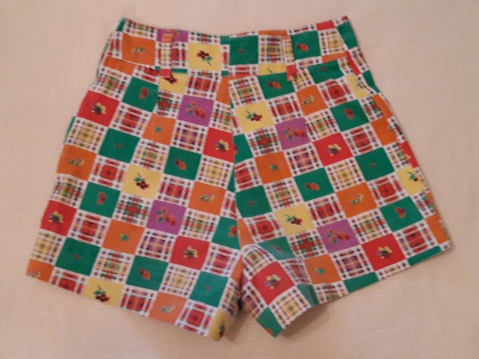 5 calções xadrez vintage