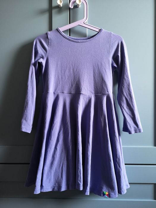 Barwinkowa fioletowa sukienka Mybasic z długim rekawem rozmiar 110-116