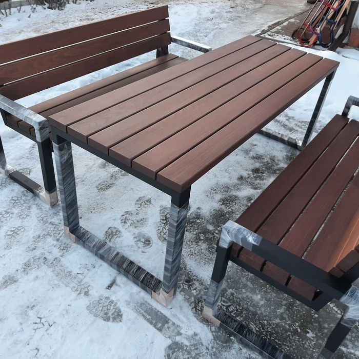 Stół ławka komplet Meble tarasowe na lata Gruba deska Bukowa Jakość